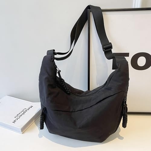 Sanxiner Bolsa crescente para mulheres e homens, bolsas transversais de nylon, bolsa tiracolo com vá