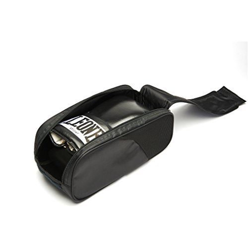 Interior de la bolsa LEONE 1947, mostrando guantes de boxeo en su interior, diseño práctico y funcional