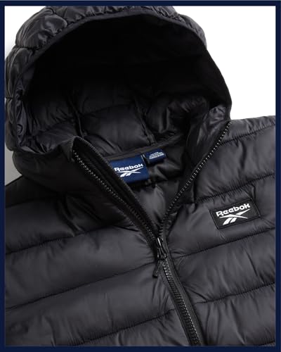 Image of Reebok Boys Winter Coat - Lightweight Insulated Puffer Jacket - Wind & Water Resistant Quilted Hooded Winter Jacket for Boys