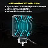RIGIDON 4-częściowa kwadratowa mini lampa robocza LED, 3,3 cala, 48 W, reflektor, 12 V 24 V, do samochodów terenowych, łodzi, ciężarówek 4x4, SUV-ów, quadów, traktorów, koparek, 6000 K, biała