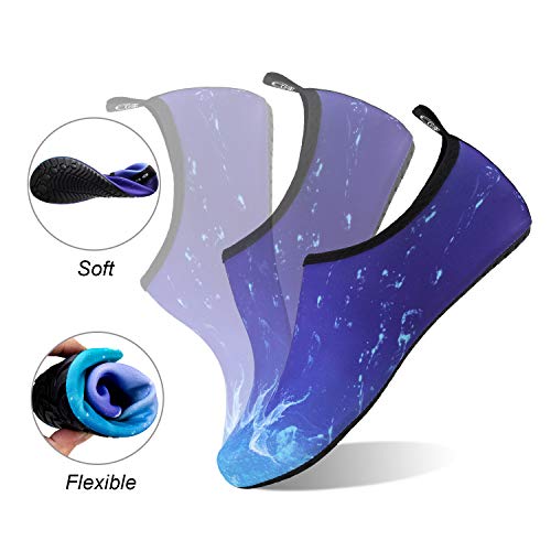 Image of WateLves Water Shoes for Womens Mens Barefoot Quick-Dry Aqua Socks for Beach Swim Surf Yoga Exercise New Translucent Color Soles