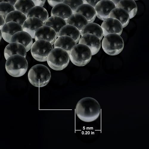 stonylab Glasperlen, Klare Glaskugeln zur Verhinderung von Erhitzung und Siedeverhütung im Labor, Durchmesser 5 mm, 1000 Perlen pro Beutel