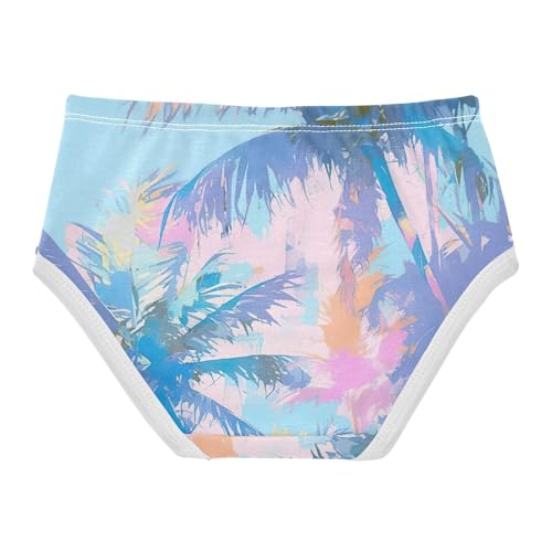 Cotton Girls Underwear Toddlers Gradient Coconut Tree Pastel Color Girl Panties Cute Artistic Briefs Girls Undies 2t2