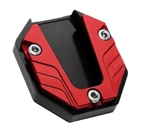 Support de béquille latérale de moto rouge avec plaque d'extension de base