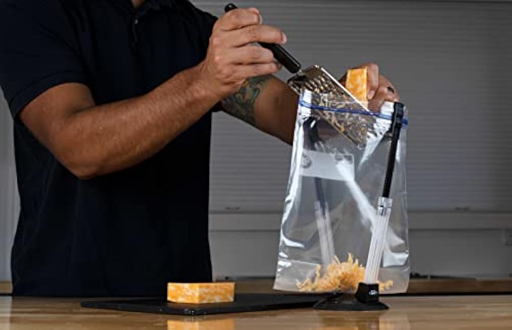 3 Pack Baggy Rack Holders for Meal Prep Bags, Adjustable Food Prep Baggie Holder Stand, Hands Free Plastic & Freezer Bag Holder Stand for Filling, Compatible with Ziplock Bag Storage, Black White Gray