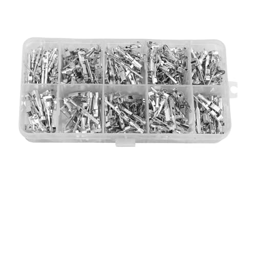 EasyByMall Kit de 290 pines de terminal de cable eléctrico de coche de 1/1,5/1,8/2,2/2,8 mm, conectores de crimpado de cobre estañado para automoción y bricolaje