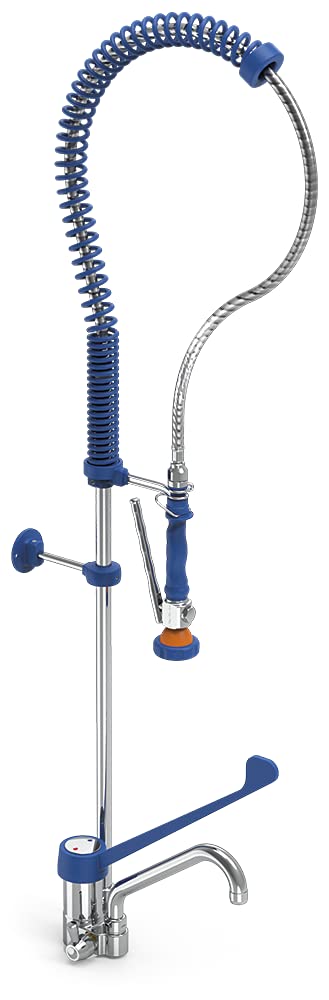 Grifo ducha de sobremesa dos aguas monomando con caño incorporado