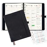colortouch Terminplaner 2026, Kalender A5, Wochenplaner mit Softcover, Taschenkalender Ringbuch, 30 Minuten-Intervalle Planer mit 2 Blatt Aukfleber auf Deutsch, Buchkalender 14 Monate (Nov 25-Dez 26)