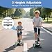 Electric Scooter for Kids Ages 3-8, 3-Wheel Electric Scooter, Electric Kick Scooter with 2 Speed, Long Battery Life, Bluetooth Music, LED Wheels, Gift for Kids (1-Speed, Black)