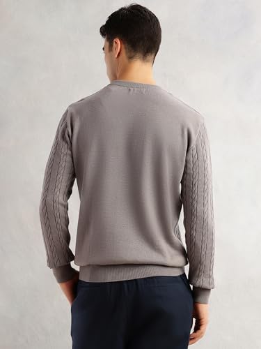 Image of Thomas Scott Men's | Regular Fit | Long Sleeves | Round Neck | Self Design | 100% Cotton | Knitted | Pullover | Sweater