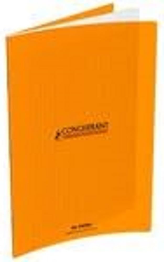CONQUERANT - Lotto di 10 quaderni classici A4 a quadretti grandi, 96 pagine, rilegati, copertina in polipropilene, colore: Arancione