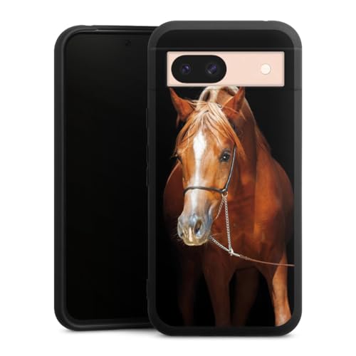 Coque Pixel 8a protection silicone souple etui motif jument cheval