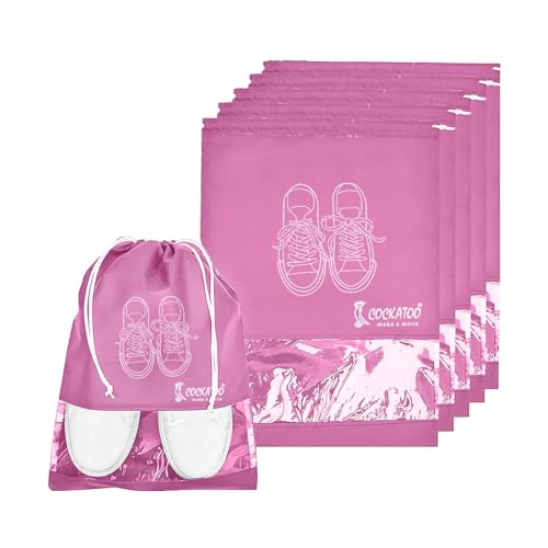 Image of Cockatoo Shoe Bag for Travel & Storage, Women & Men, Travelling Shoe Storage Bag, Shoe Storage Organizer Bag - Pack of 6 Shoe Pouch(13 x 17.32 Inch)