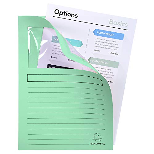 Exacompta 50450E 10er Pack Fenstermappen Super PEFC zertifiziert Karton 160g/m² praktisch und robust für DIN A4 farbig sortiert Dokumentenmappe Einschlagmappe
