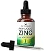Raw Ionic Liquid Zinc Drops. Best Vegan Advanced Nano Zinc Liquid Vitamin Supplement for Immune Support + Energy. High Bioavailability Triple Distilled and Nanotized. for Men, Women Peak Performance