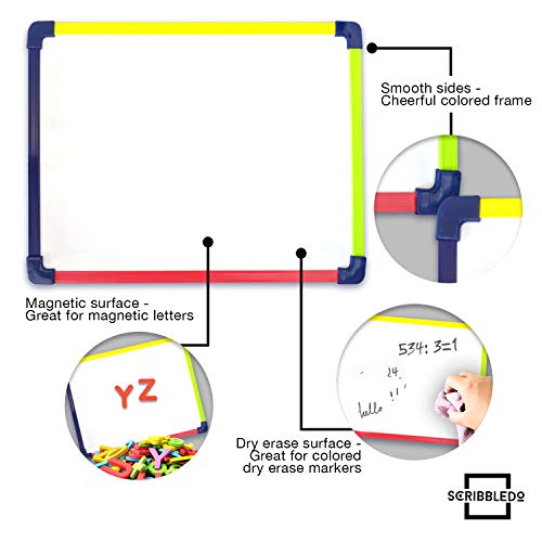 Scribbledo Colored Frame Magnetic Dry Erase White Board 9\" X 12\" Whiteboard (Does Not Connect to Fridge) - Thumbnail 4
