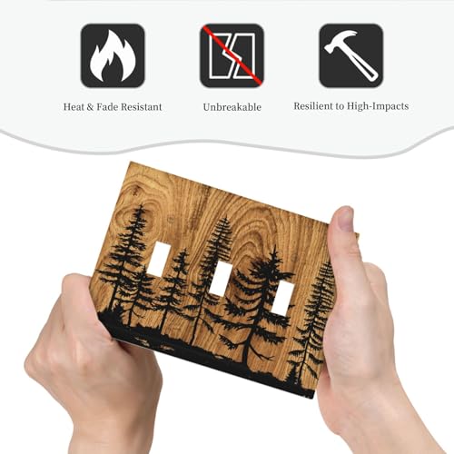 Plaque cache interrupteur bois pin marron pour cacher les défauts