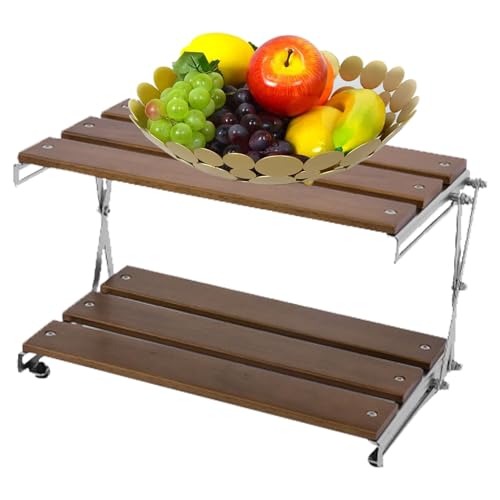 Estante de camping plegable resistente con almacenamiento de 3 niveles 2