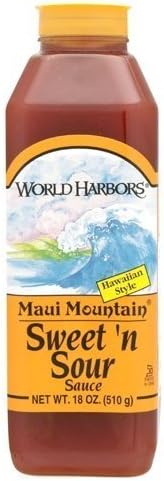 World Harbor, Maui Mountain, Hawaiian Style Sweet & Sour Sauce,Two 16oz Bottles by World Harbors