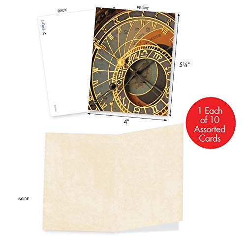 The Best Card Company - 10 Fun Cards For All Occasions (4 X 5.12 Inch) - Boxed Assorted Notecard Set, Blank Inside - Clockworks M2010 #TOP1