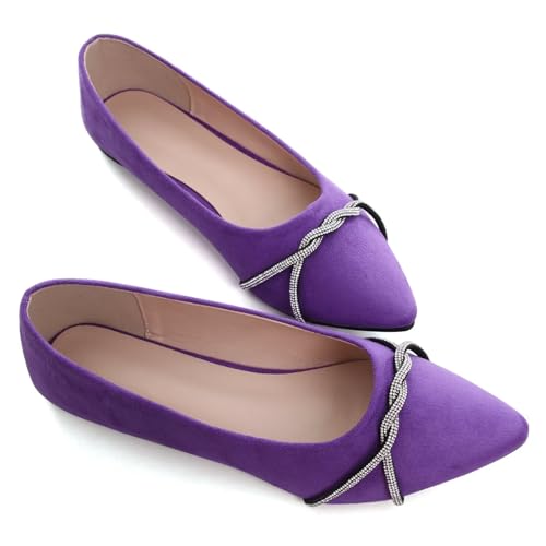Image of Stunner Womens Flats Fashion Pointed Toe Bowknot Ballet Flats Cute Slip On Dress Flats Comfortable Party Wedding Flats2