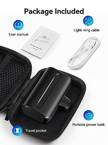 Newdery Mini Portable Charger For Iphone, 6600Mah Fast Charging Power Bank, Small Travel Battery Pack Compatible With Iphone 13/14/11/12 Pro Max/Ipad, Black #TOP6