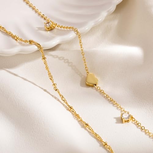 Image of DEARMAY Gold Ankle Bracelets for Women Waterproof, Non Tarnish 14K Gold Plated Beaded Link Chain Anklets, Layered Summer Beach Jewelry Gifts, Dainty Bikini Outfits for Vacation