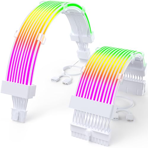 Sirlyr RGB 12VHPWR Cable Set,ARGB PSU Cable Extension of Soft LED Strip Include 24Pin Motherboard,16...