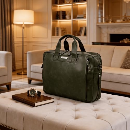Image of VISMIINTREND Laptop Bags for Men Office Use | Stylish Leather Office, Messenger, Shoulder, Handbag | Fits 13 inch,14 inch, 15.6 Inch Laptops, Macbook | Corporate Gifts for Men, Women, Clients, Employees