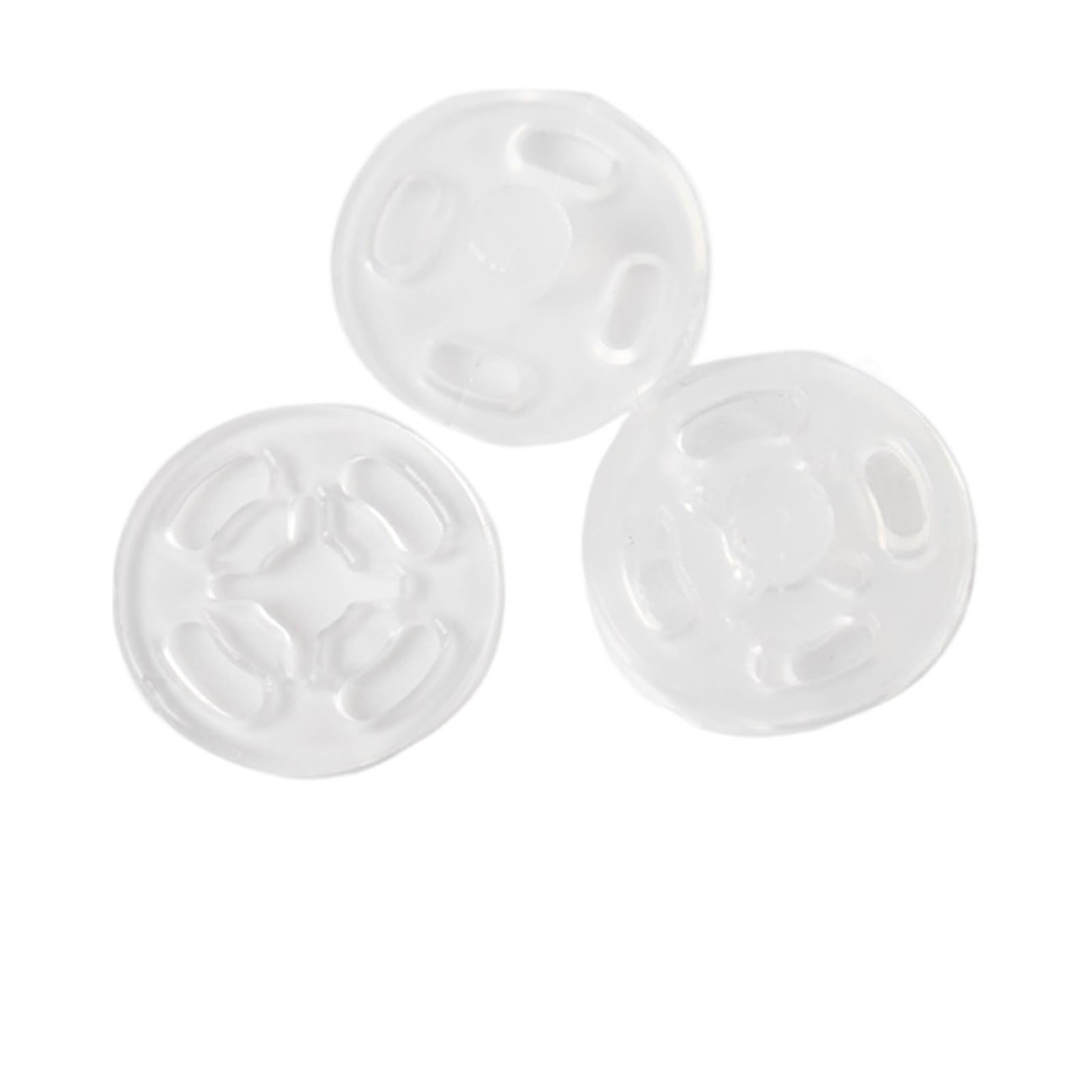 60 Bottoni Automatici A Scatto In Plastica Trasparente E Nera - Kit Chiusure Per Cucito 7 E 10 Mm Per Vestiti E Fai Da Te