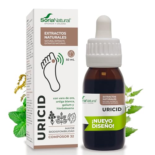 Soria Natural Composor 32 Uricid Complex – Con Extractos de Vara de Oro, Ortiga Blanca, Gallium y Hierbabuena – Acción Diurética y Antiinflamatoria – Ácido Úrico - 50ml