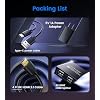 HDMI 2.1 Splitter 1 in 2 Out 8K@60Hz w/ 4ft 8K HDMI Cable, HDCP 2.3 4K@120Hz HDMI Audio Splitter for Soundbar, Support VRR, ALLM, HDR10+, Dolby Vision/Atmos 7.1ch, Down Scaler, 48Gbps for PS5