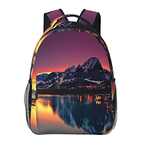 Sac à dos ordinateur portable avec motif Norvège pour étudiant