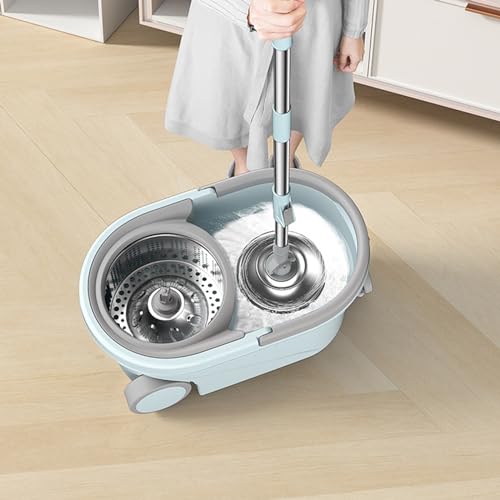Image of Mop Set, Hand Wash Household Dehydration Mop Tile Wooden Floor Dry and Wet Mop Commercial Dust Removal Office Hotel to Pursue Happiness Wisdom