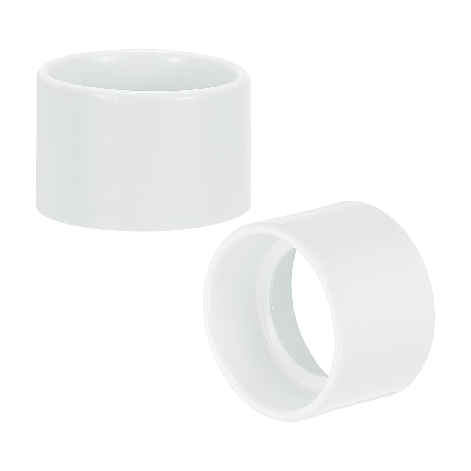 PATIKIL 2pcs White Metal Socket Ring, 2.1 Inch Diameter, 1.38 Inch Height