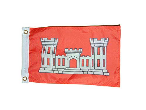 quarks Army Corps of Engineers Vessel Flag Polyester 12 X 18 Inches Boat Motorcycle Fort
