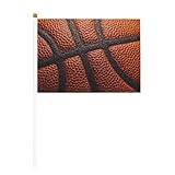 Lot de 10 mini drapeaux à main avec lignes oranges et noires   Pour fête, activités d'équipe, défilés, décoration de vacances