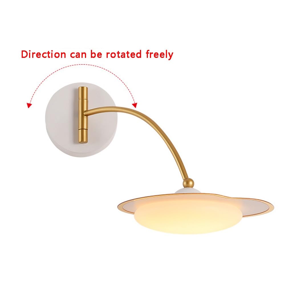 Lampa ścienna LED z możliwością ściemniania, obrotowa lampa ścienna z akrylowym abażurem, przewodowa lampa ścienna do sypialni, korytarza, schodów, balkonu, hotelu.