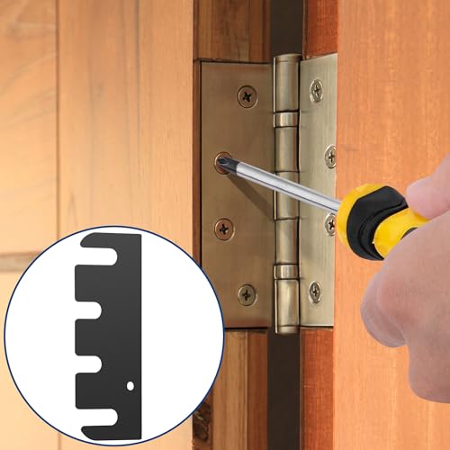 Image of 16 Pcs 4 Inch Hardware Door Hinge Shims,Stainless Steel Door Hinge Spacer with Coated Finish,Doors Hinge Shims Hinge Spacer for Repair Kit,0.03 Inches Thick