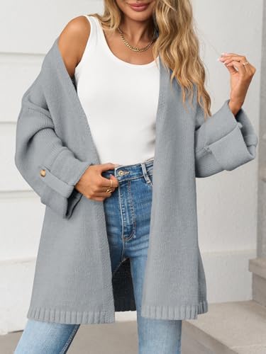 Image of Saodimallsu Womens Oversized Long Cardigan Sweaters Casual Open Front Chunky Knit Slouchy Fall Trendy Sweater Coats