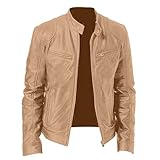 FMYONF Herren Lederjacke Lederjacke Herren Schwarz Steppjacke Herren Lang Jacke Herren Flanelljacke Herren Mit Kaputze Steppjacke Modische Stepp Sweatjacke(A-Khaki,5XL)