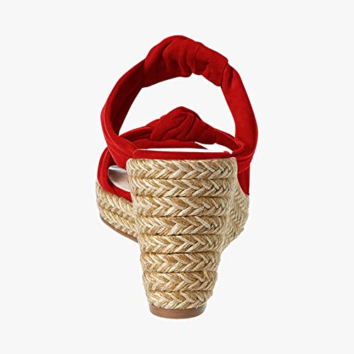 Image of Fashare Womens Slip on Espadrilles Wedges Sandals Slides Platform Bow Open Toe Summer Dressy Mules Shoes