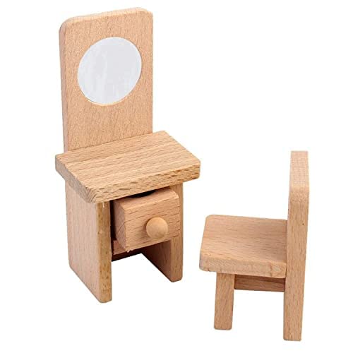 Shy Shy - Wooden Dollhouse Furniture Set with Lounge, Bathroom and Kitchen (Bedroom) 2