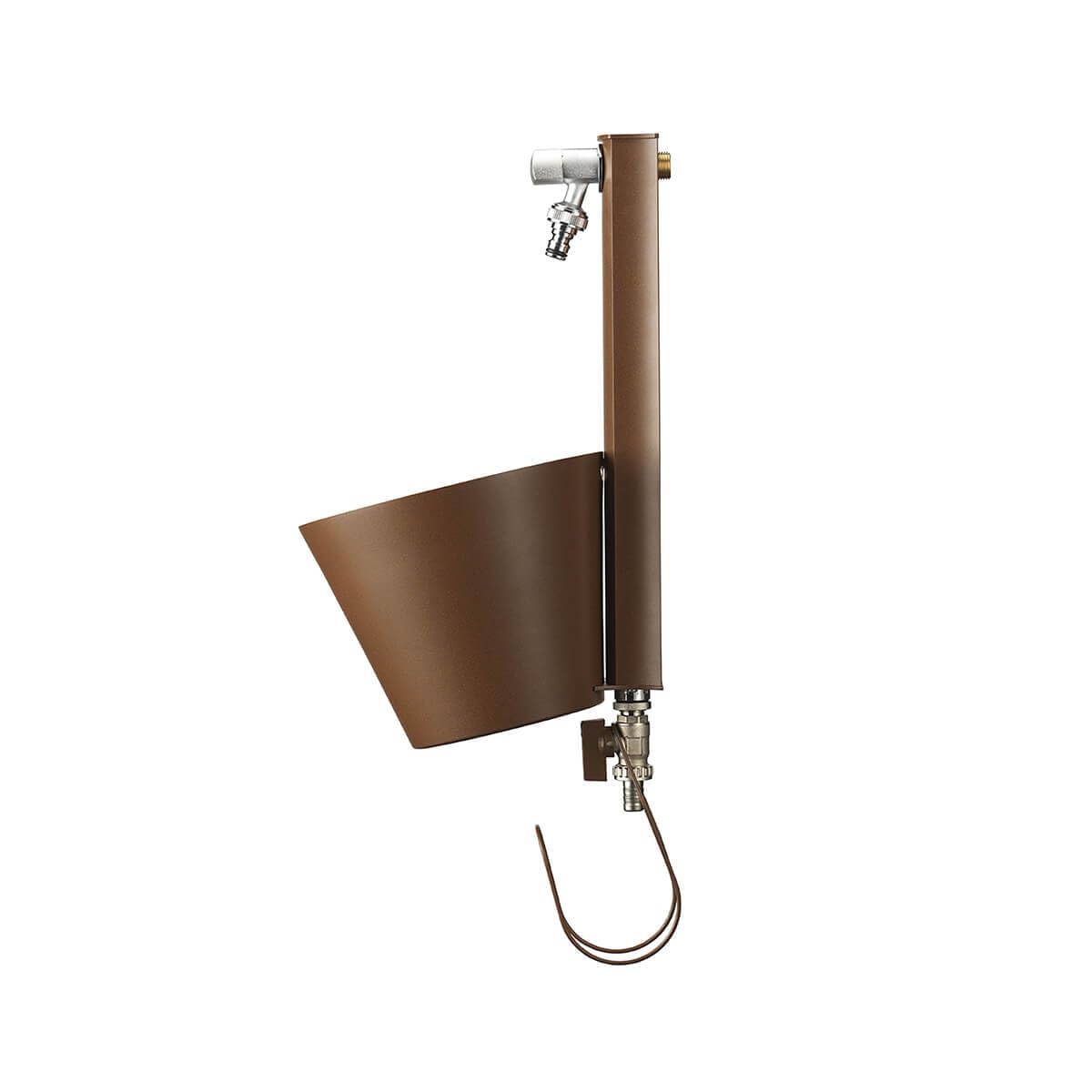 BEL FER Fontana da Giardino a Parete con Due rubinetti e Secchio Rimovibile, Completa di Porta Gomma, Modello 42/ PRS (ruggine)
