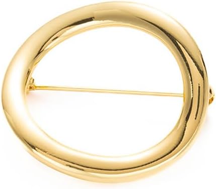 Hollow Round Brooch Lapel Pin for Women Men Girls Geometry Circle Cardigan Shawl Pins Dresses Suit Hat Badge Scarves Clothes Accessories Brooches Minimalist Fashion Jewelry Clips Size 39x35mm image 5