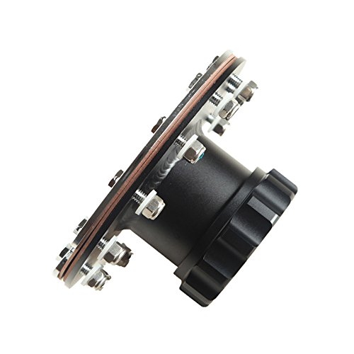 AdlerSpeed Billet Fuel Cell Fast Fill Filler Neck 12 Bolt Flange Aluminum Alloy Black