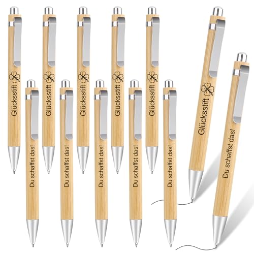 BSSSMAI 12 unidades de bolígrafos de madera personalizados y inspiradores, regalo de despedida para colegas, estudiantes, empleados y profesores, oficina