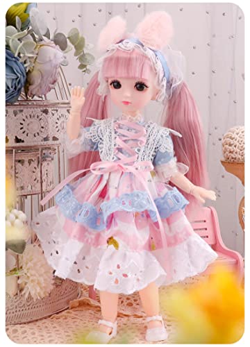 Image of DSR inch B J D Dolls 30CM Smart Doll with Full Set Clothes Shoes Wig Makeup & with Music Gift for Girls Best Gift All Day-30CM (Light-Sky)
