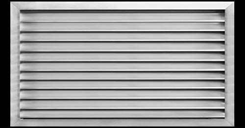Flash Deals - 70% OFF 32" w X 24" h Aluminum Exterior Vent for Walls & Crawlspace - Rain & Waterproof Air Vent with Screen Mesh - HVAC Grille - Aluminum [Outer Dimensions 33.5”w x 25.5”h]