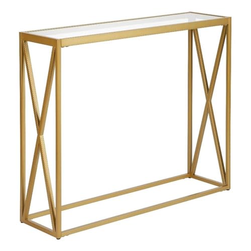 Arlo 36'' Wide Rectangular Console Table in Brass
